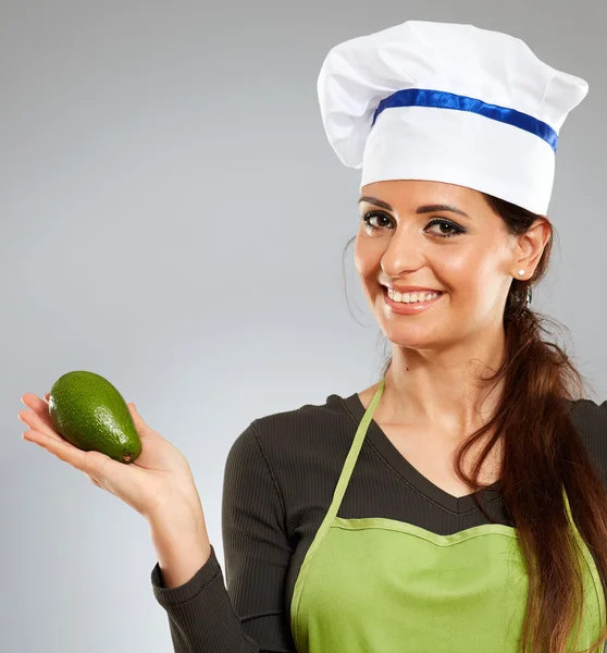 Cucina donna con avocado — Foto Stock