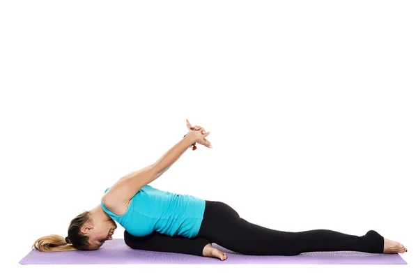 Yoga lärare tränar yoga — Stockfoto