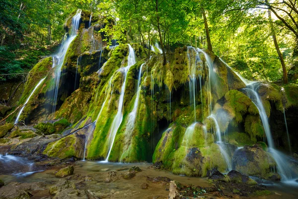 Waterval in een weelderig bos — Stockfoto