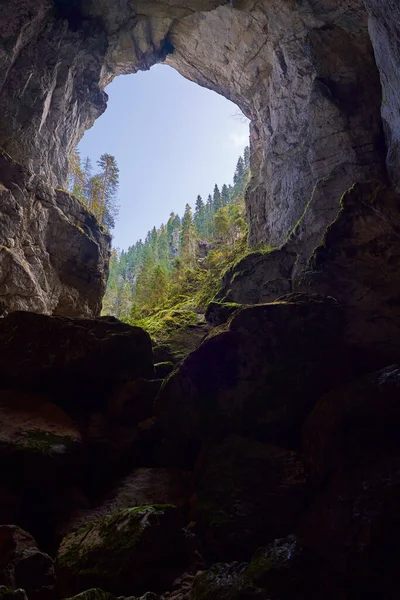 Entrance Large Cave Limestone Mountains — Stock Photo, Image