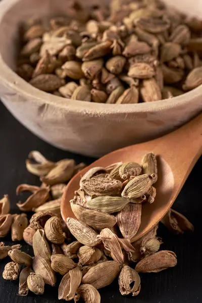 Closeup Dried Cardamom Seeds Oriental Spice — Stock fotografie