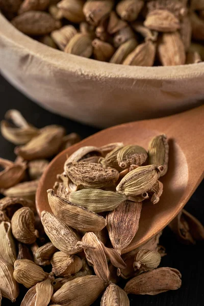 Closeup Dried Cardamom Seeds Oriental Spice — Stock fotografie