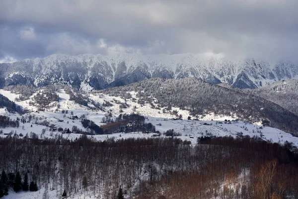 Landscape Shot Mountains Forests Winter Time — Stock Photo, Image