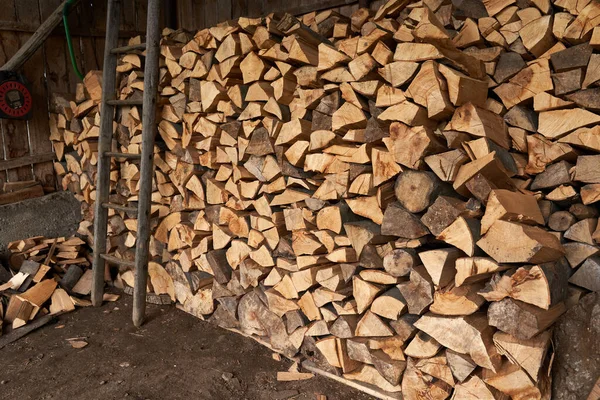 Hromada Bukového Dřeva Venkově — Stock fotografie