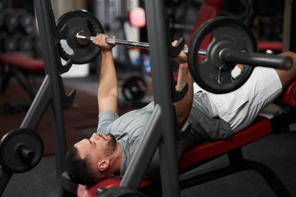 Man Doing Barbell Bench Press Fitness Gym Royalty Free Stock Photos