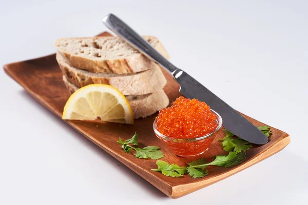 Appetizer Met Zalmkuit Traditioneel Brood — Stockfoto