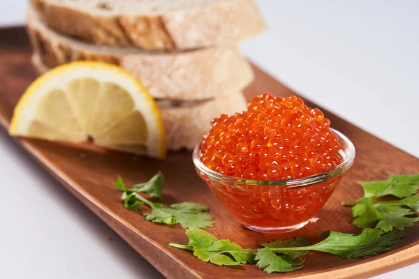 Appetizer Salmon Roe Traditional Bread — Stock Photo, Image