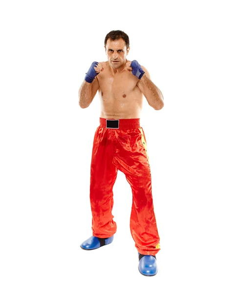 Kickboxer in guard stance — Stock Photo, Image