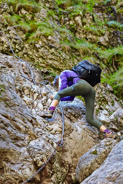 Jonge dame klimmer — Stockfoto