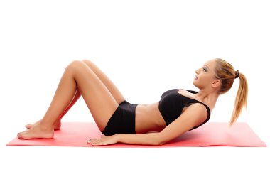 Fitness kız ABS yapıyor