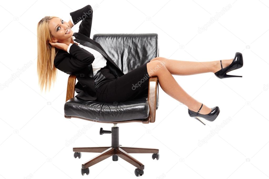 Businesswoman sitting in her chair