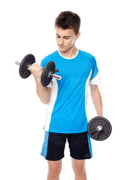 Teenage boy working out — Stock Photo, Image