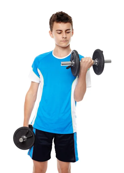 Teenage boy working out — Stock Photo, Image