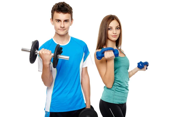 Teens doing fitness — Stock Photo, Image