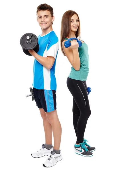 Teens doing fitness — Stock Photo, Image