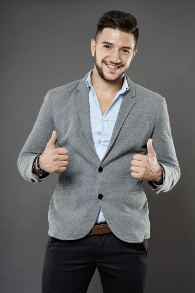 Businessman with thumbs up — Stock Photo, Image