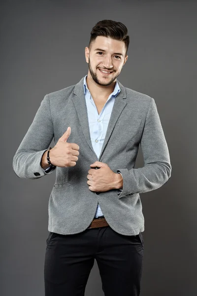 Businessman with thumbs up — Stock Photo, Image