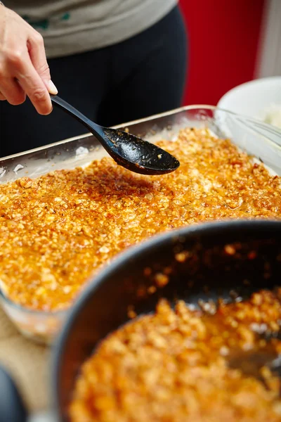 Lasagne-Garprozess — Stockfoto