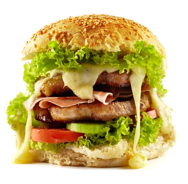 Hambúrguer de bife caseiro — Fotografia de Stock