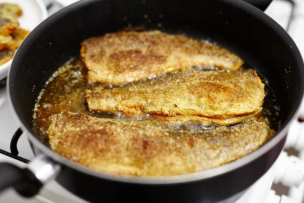 Fried trout preparation — Stock Photo, Image