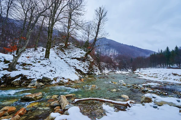 Rivière de montagne en hiver — Photo