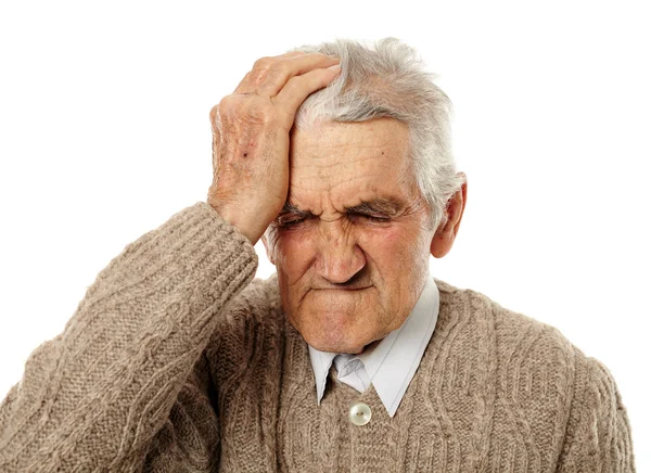 Migren ile yaşlı adam — Stok fotoğraf