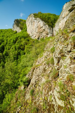 Bahar üzerinde dağ manzarası