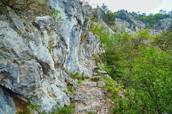 Steniga stigen på berg — Stockfoto