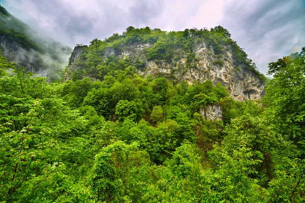 Mountain landscape in a rainy day