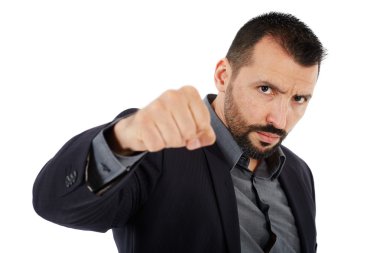 Kızgın işadamı yumruk tehdit