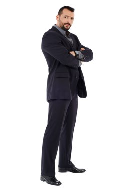 silah katlanmış poz ile iş adamı