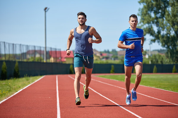 two Friends running