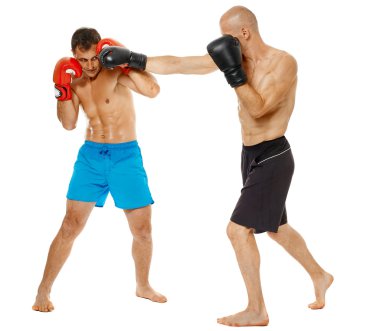 Fikir tartışması iki kickbox savaşçıları