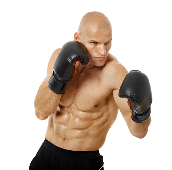 Muy en forma kickboxer perforación — Foto de Stock