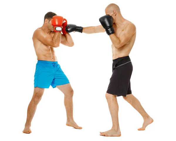 Dos luchadores de kickbox que luchan —  Fotos de Stock