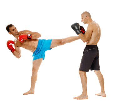 Fikir tartışması iki kickbox savaşçıları