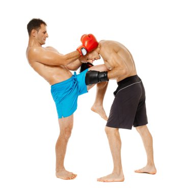 Fikir tartışması iki kickbox savaşçıları