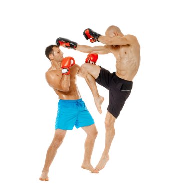 Fikir tartışması iki kickbox savaşçıları