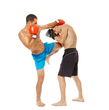 Fikir tartışması iki kickbox savaşçıları