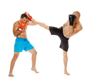 Fikir tartışması iki kickbox savaşçıları