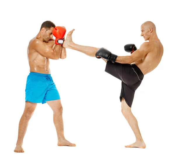 Fikir tartışması iki kickbox savaşçıları — Stok fotoğraf