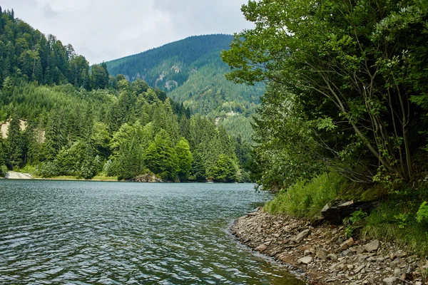 Paisagem montanhosa com lago — Fotografia de Stock