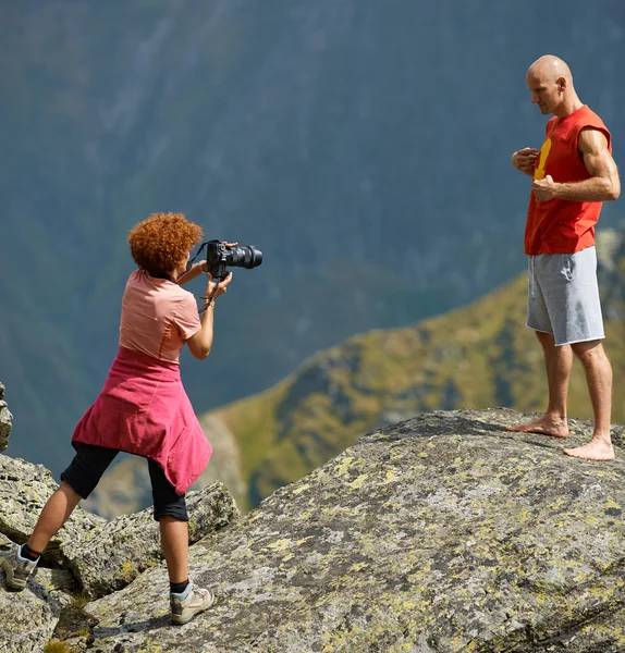 Frau fotografiert — Stockfoto