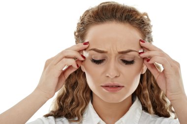 iş kadını ile güçlü bir migren