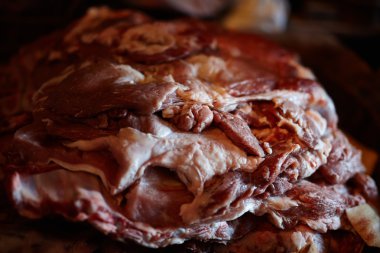 Domuz eti closeup içinde