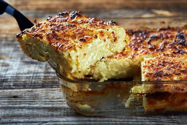 Macaroni with cheese, oven baked — Stock Photo, Image