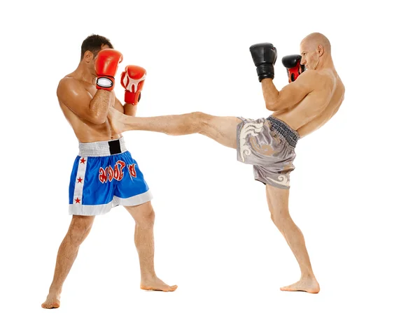 Kickboxing fighters sparring — Stockfoto