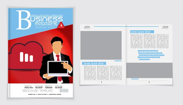 Illustrazione rivista Layout — Vettoriale Stock