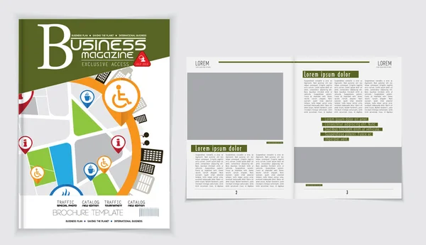 Lay-out tijdschrift Illustratie — Stockvector