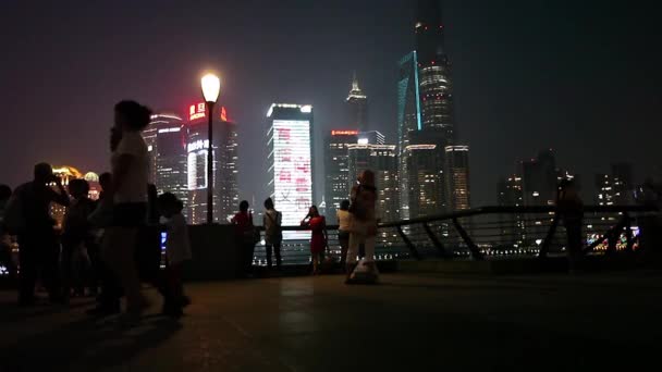 Şangay'daki Huangpu Nehri seyir — Stok video